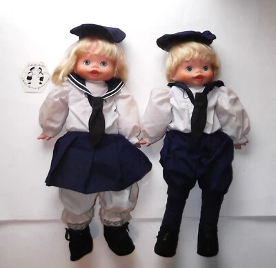 Dolls By Pauline Bjonness Jacobsen Sailor Boy & Girl Christina Christopher Set - Image 1 of 4