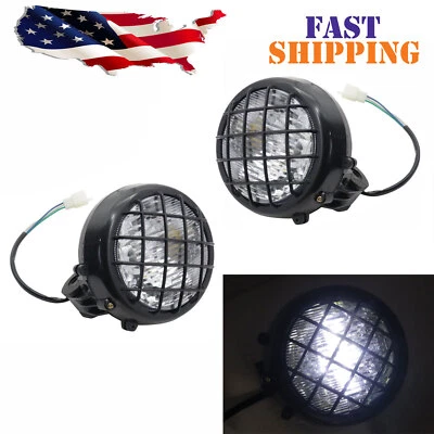 2x LED Headlights Fit For Yamaha Banshee 1987-2006 Lens Bulbs Grills Warrior 350 - Image 1 of 4