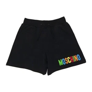 $170 Moschino Kids Teen Logo Print Black Shorts size 14T 14Y Girls - Picture 1 of 5