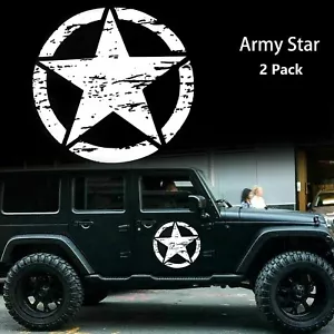 2x 20" Distressed US Military Army Star Stickers Decal Car Truck SUV Hood Doors - Picture 1 of 10