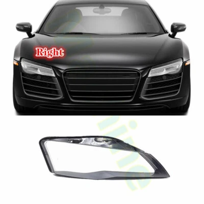 For Audi R8 2008-2015 Passenger/Right Side Headlight Lens Cover+Sealant Glue - Image 1 of 4