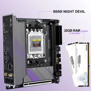 B650I Motherboard Combo AM5 DDR5 M-ATX Motherboard +32GB RMA 6000HZ 1.25V Memory - Picture 1 of 15