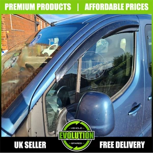 WIND RAIN SUN SMOKE GUARD DEFLECTORS FOR PEUGEOT PARTNER VAN & TEPEE 2008 - 2018 - Picture 1 of 12
