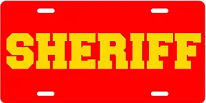 CUSTOM VINTAGE "SHERIFF" HAND MADE LICENSE PLATE READY FOR WORK TODAY - Picture 1 of 1
