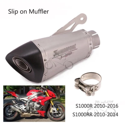 Silenciador trasero de carbono con puntas de escape modificadas deslizables para BMW S1000R 2010-2016 S1000RR Foto 1 de 4