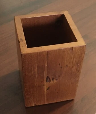 Square Pen Pencil Scissor Holder approximately 3x3x4" - Image 1 of 4