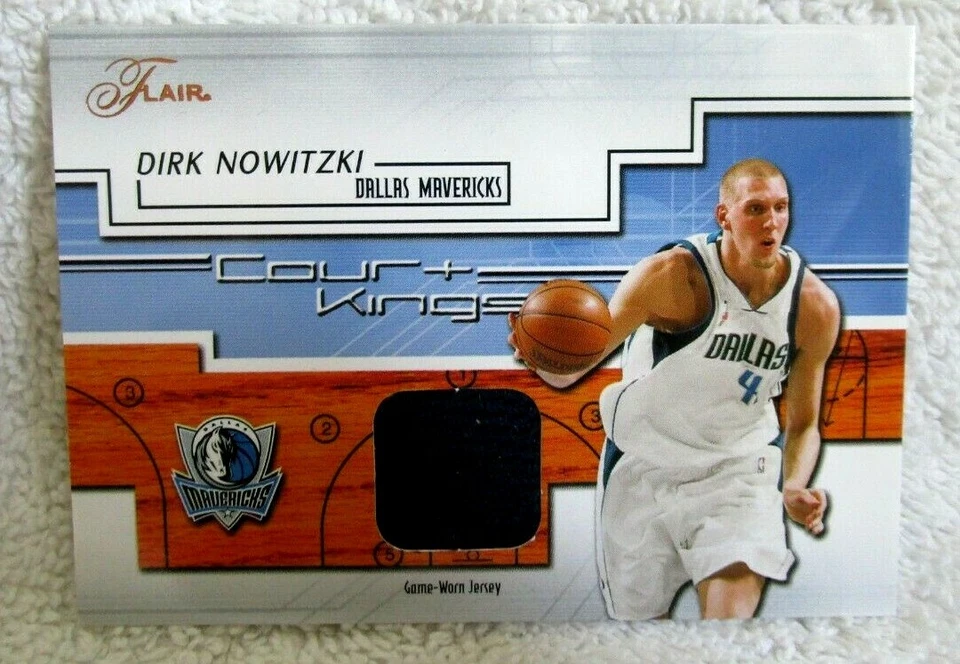 DIRK NOWITZKI 2002-03 FLAIR GU PATCH COURT KINGS CARD!MAVERICKS F GOAT HOF  - Image 1 of 2