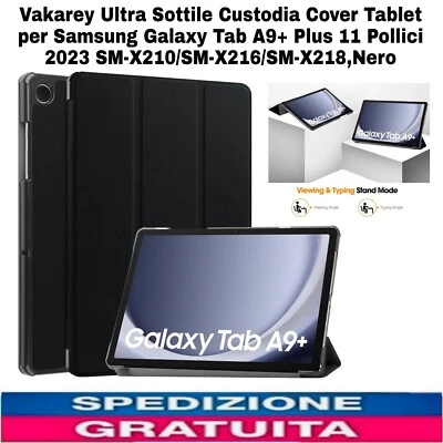 Custodia Cover Ultra Sottile Tablet per Samsung Galaxy Tab A9 Plus 11" 2023 Nero - Immagine 1 di 4