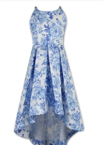 Speechless Big Girl's Sateen Lace Back Floral Hi-Lo Fanciful Dress-Size-12 - Picture 1 of 4