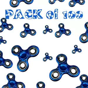 Perfect Metallic Blue trendy Fidget Spinner stress Relieve Anxiety Pack of 100 - Picture 1 of 11