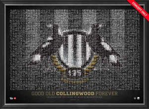 Good Old Collingwood Forever L/E 125th Year Historical Mosaic AFL Print Framed - Picture 1 of 1