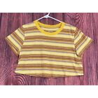 Urban Outfitters Striped Crop T-Shirt Women's Size S Petite Yellow/Tan/Purple