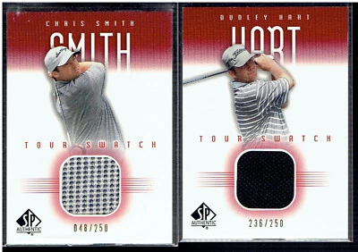 2001 SP Authentic Tour Swatch Dudley Hart Red /250 Chris Smith Red /250 LOT - Image 1 of 2