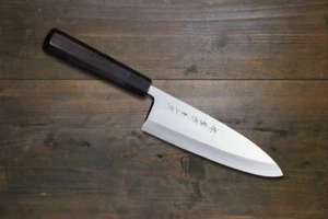 Takayuki Sakai Aoni Steel Deba Knife Ebony Pattern --150mm - Picture 1 of 3
