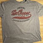 Drink! Dr. Pepper In Bottles Or At Fountains T SHIRT Size XL Gray