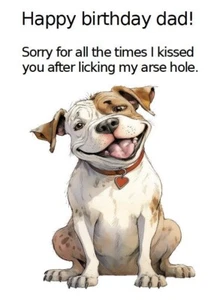 Bruder Happy Birthday A5 Größe Karte Erwachsene Humorvoll Lustig Geburtstagskarte Hund - Bild 1 von 3