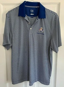 Cutter & Buck BLUE STRIPE DryTec POLO SHIRT - 100% POLY - Mint Cond SZ XL - Picture 1 of 6