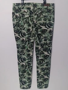 Justice Pants Floral Green Black Roses Simply Low Legging Size 16 1/2 - Picture 1 of 12