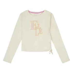 Elle Mädchen T-Shirt creme abstrakt seitlich zum Binden Langarm Alter 10 11 Jahre neu - Bild 1 von 6
