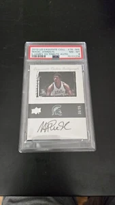 2013-14 MAGIC JOHNSON UD EXQUISITE AUTO LeBRON JAMES 03 TRIBUTE SP PSA 8 #16/35! - Picture 1 of 6