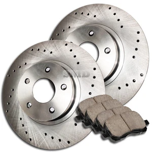 A0617 FIT 2002 2003 Mazda Protege 5 10.16" FRONT 5LUG Drilled Brake Rotors Pads - Picture 1 of 6