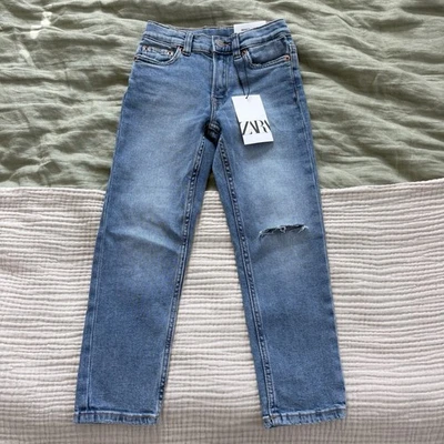 ZARA Kids Reg Fit Size 13/14 Yrs Old Black Distressed Jeans New W/Tags - Image 1 of 4
