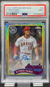 2024 Topps Kyren Paris 1989 35th Anniversary Chrome Auto RC #2T89C-38 PSA 9 - Bild 1 von 2