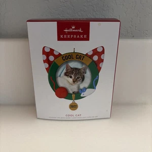 Hallmark 2022 Andenken Cool Katze Haustier Bilderrahmen Weihnachtsschmuck Neu im Karton - Bild 1 von 1