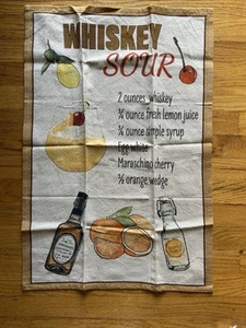Large tea/bar Towel whiskey sour Recipe New - Picture 1 of 3
