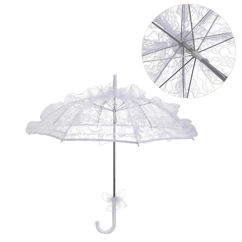 Paraguas de encaje hecho a mano boda romántico flor novia sombrilla vintage para Foto 1 de 1