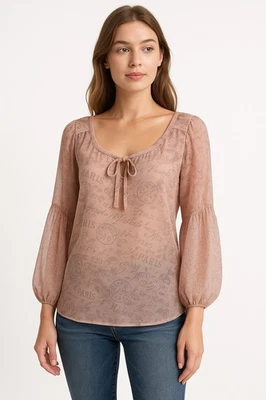 Blusa campesina transparente vintage Y2K American Eagle para mujer M boho hippie costera Foto 1 de 4