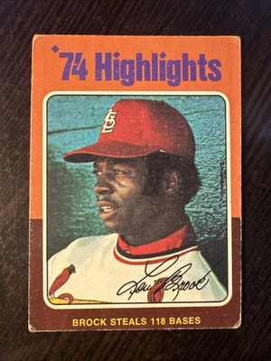 1975 TOPPS #2 LOU BROCK HL ST. LOUIS CARDINALS VG-EX *Hot Corner Vintage* D - Изображение 1 из 2