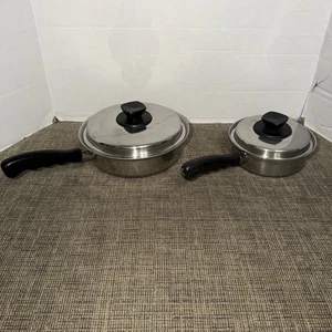 Vintage Vita Craft 6.5” & 8."5 Stainless Steel 3200 & 5309  SaucePans w Lids - Picture 1 of 9
