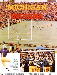 1982 MICHIGAN WOLVERINES VS INDIANA OCTOBER 2ND FOOTBALL PROGRAM - Picture 1 of 2