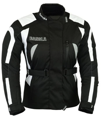 Bangla Damen Motorrad Jacke Motorradjacke Cordura Textil schwarz weiss S - XXXL