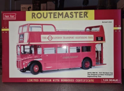 Routemaster Bus Aperto Top Rm94 Vlt 94 Londra Trasporto 1:24 Sun Star 2910 - Immagine 1 di 2