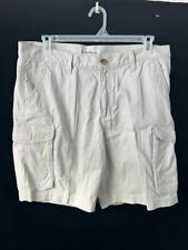 Croft Barrow mens shorts size 36 cargo 6 pockets beige 9" inseam 38