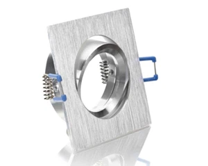 Foco empotrable de aluminio cuadrado 4 esquinas giratorio cierre de clic GU10 GU5.3 LED - Imagen 1 de 4
