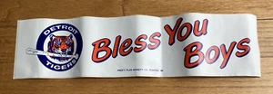 Orig 1984 Vintage DETROIT TIGERS Baseball  “Bless You Boys” Bumper Sticker - Picture 1 of 6