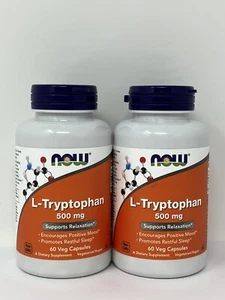 2 ~ NOW FOODS L-Tryptophan 500mg ~ 120 Capsules Total ~ 04/2025 - Picture 1 of 1