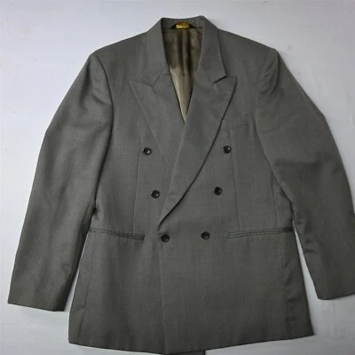 Blazer Abrigo Deportivo De Colección Años 90 Paul Rodon 40L Marrón Lana a Cuadros Hecho en EE. UU. Doble Pico Foto 1 de 4