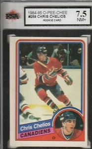 1984-85 Chris Chelios Rookie Card #259 O-Pee-Chee rc Graded 7.5 NM+ - Bild 1 von 2