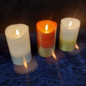 FlowerPower - LED Kerzen aus Echtwachs - 3er Set mit flackernder Flamme - Bild 1 von 6