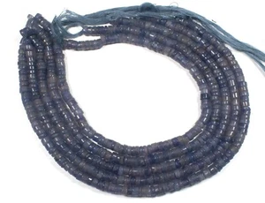Natural Burmese Kyanite Heishi Wheel Tyre Shape Gemstone Jewelry Craft Beads 13" - Picture 1 of 8