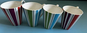 4er Set Kate Spade Collins Streifenmuster LENOX Tassen, blau-grün, rot-orange - Bild 1 von 4