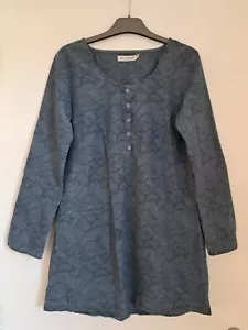 Seasalt Porthole Tunic UK10 Blue Swirl Pattern Cotton Roll Tab Sleeves - Picture 1 of 19
