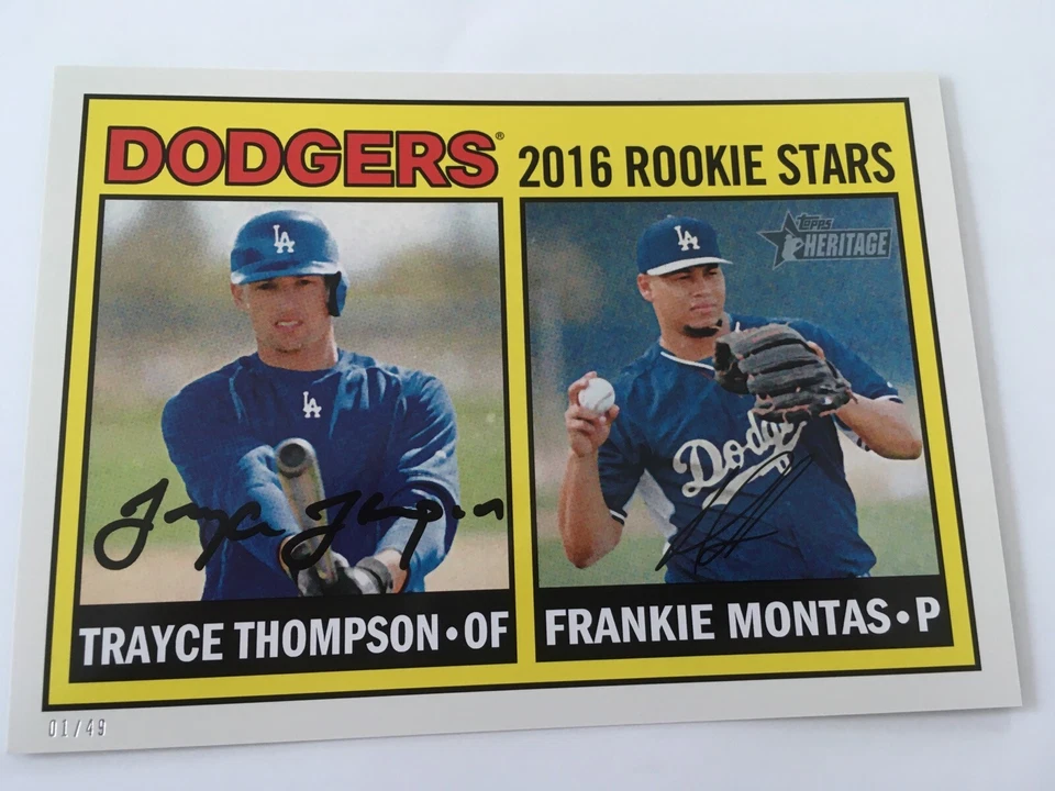 2016 Topps Heritage 5x7 Frankie Montas Trayce Thompson Dodgers RC 163 01/49 - Image 1 of 1