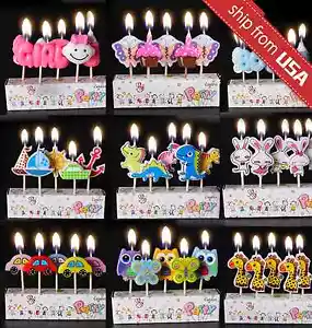  Party Supply Cake Topper 5 Candles birthday Baby Shower Decoration Cartoon Cute - Picture 1 of 11