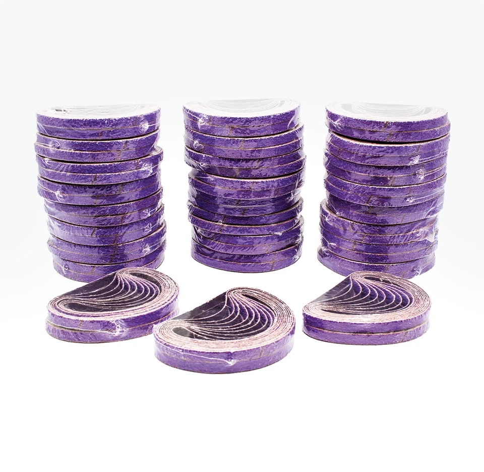100 PACK Purple File Sanding Belt Abrasive 1/2×18 inch 40 GRIT For Polishing - Image 1 of 4