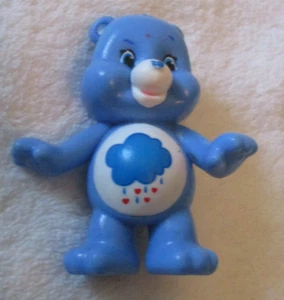 Care Bears Grumpy Bear Figure 3” Rare Retired Blue Cloud Raining Hearts & Rain - Picture 1 of 3